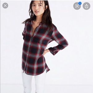 Madewell Ex-Boyfriend Long Plaid Flannel